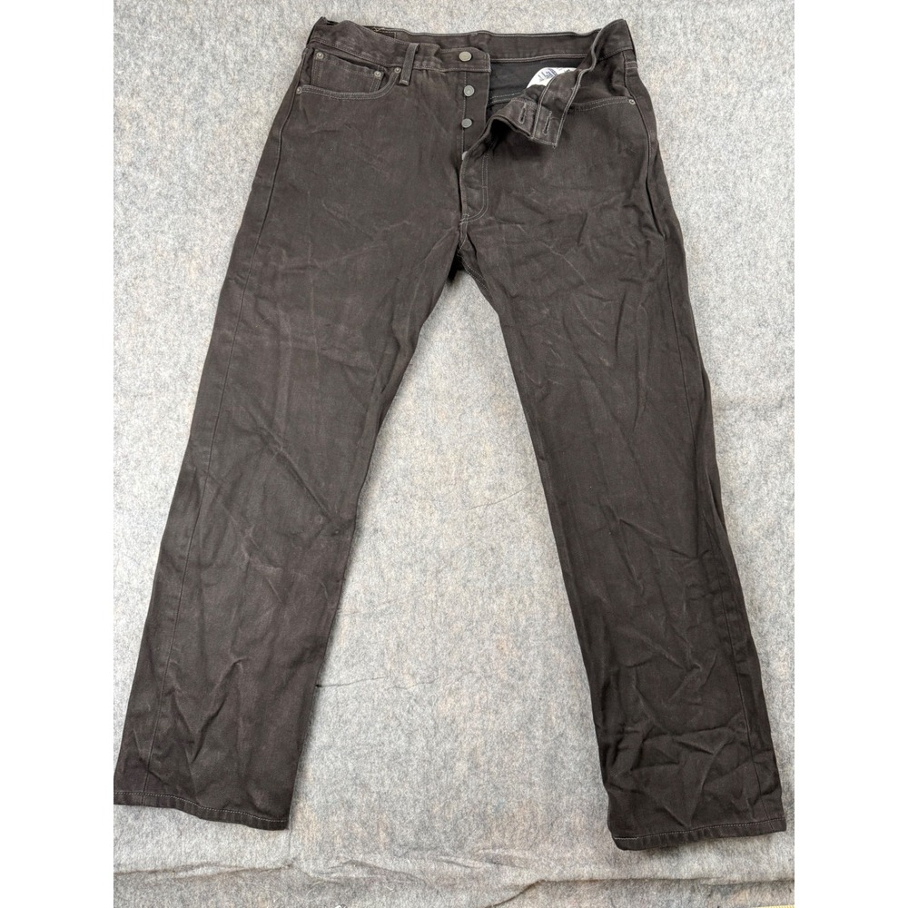 Levi's 501 Original Fit Button Fly‎ Black Fade Denim Jeans Mens 36x32 501-0165